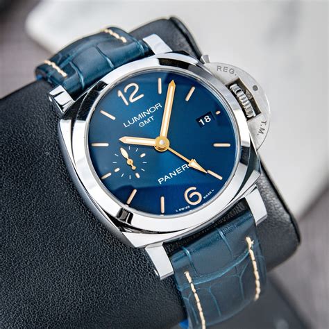 panerai luminor blue hands|Panerai Luminor blue dial.